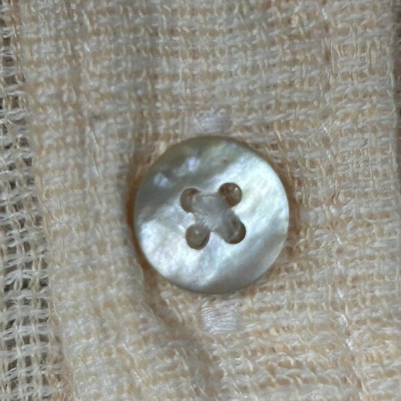 Faherty Shirt Womens Large Peach Gauze Woven Short Sleeve Button Up Lightweight - Picture 4 of 10